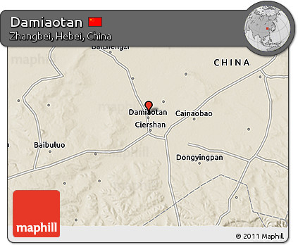 Shaded Relief 3D Map of Damiaotan