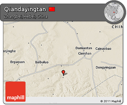 Shaded Relief 3D Map of Qiandayingtan