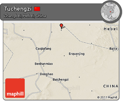 Shaded Relief 3D Map of Tuchengzi