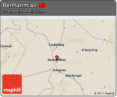 Shaded Relief 3D Map of Benhanmiao