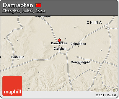 Shaded Relief 3D Map of Damiaotan