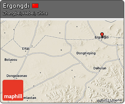 Shaded Relief 3D Map of Ergongdi
