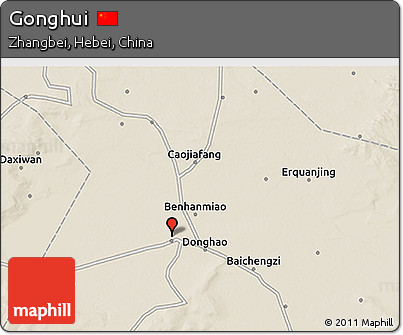 Shaded Relief 3D Map of Gonghui