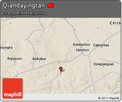 Shaded Relief 3D Map of Qiandayingtan