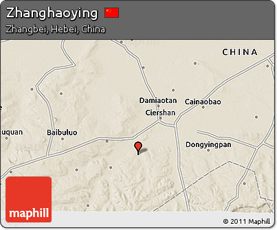 Shaded Relief 3D Map of Zhanghaoying
