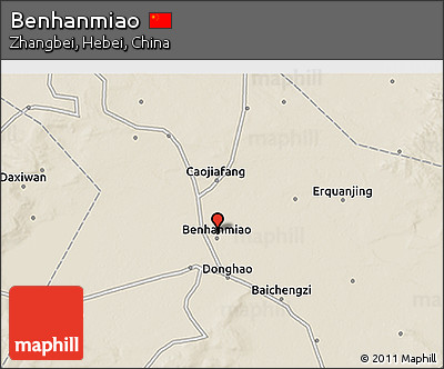 Shaded Relief 3D Map of Benhanmiao