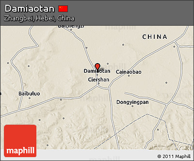 Shaded Relief 3D Map of Damiaotan