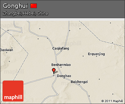 Shaded Relief 3D Map of Gonghui