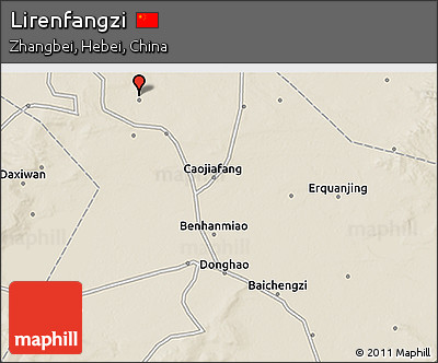 Shaded Relief 3D Map of Lirenfangzi