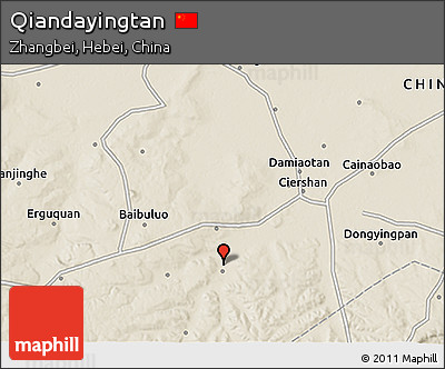 Shaded Relief 3D Map of Qiandayingtan