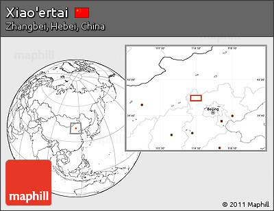 Blank Location Map of Xiao'ertai