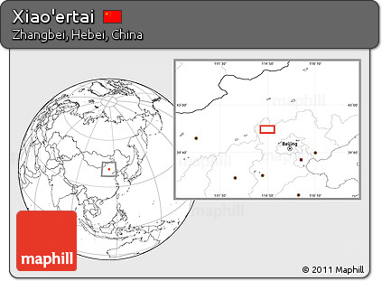 Blank Location Map of Xiao'ertai