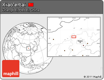 Blank Location Map of Xiao'ertai