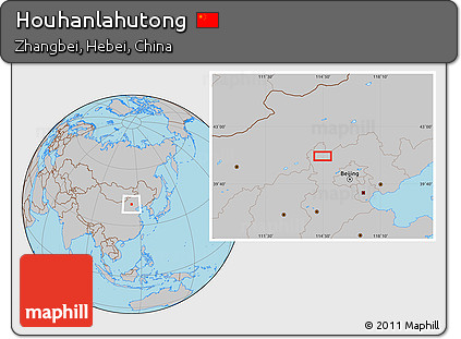 Gray Location Map of Houhanlahutong