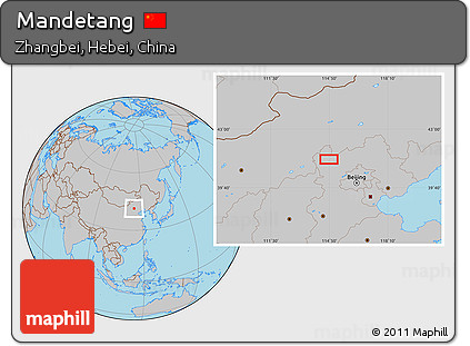 Gray Location Map of Mandetang