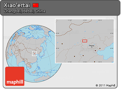 Gray Location Map of Xiao'ertai