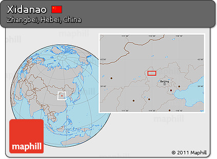 Gray Location Map of Xidanao