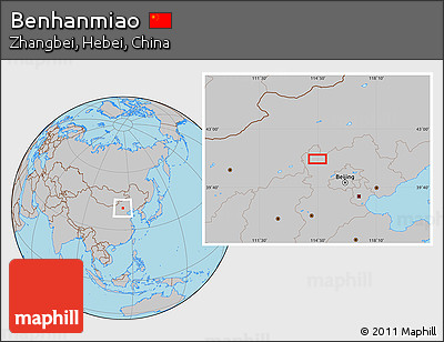Gray Location Map of Benhanmiao