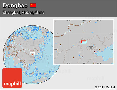 Gray Location Map of Donghao
