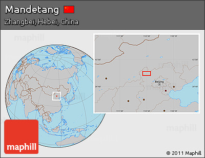 Gray Location Map of Mandetang