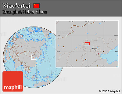 Gray Location Map of Xiao'ertai