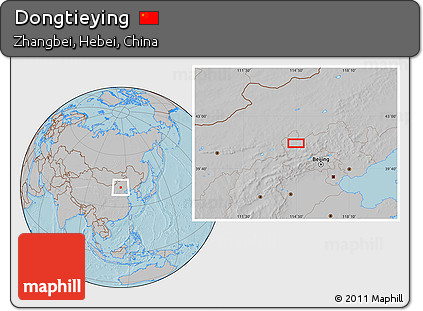 Gray Location Map of Dongtieying, hill shading