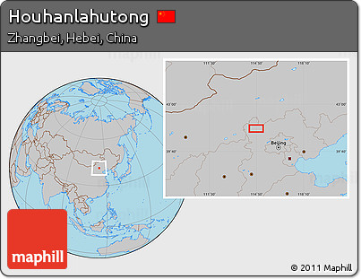 Gray Location Map of Houhanlahutong