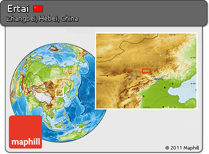 Physical Location Map of Ertai