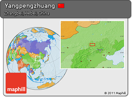Political Location Map of Yangpengzhuang