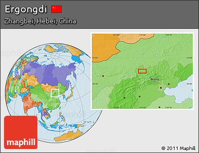 Political Location Map of Ergongdi