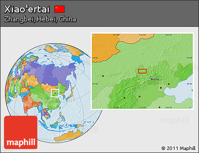 Political Location Map of Xiao'ertai