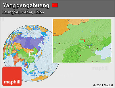 Political Location Map of Yangpengzhuang