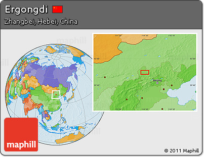 Political Location Map of Ergongdi