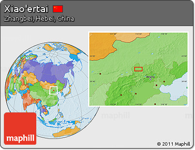 Political Location Map of Xiao'ertai