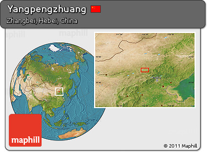 Satellite Location Map of Yangpengzhuang