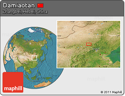Satellite Location Map of Damiaotan
