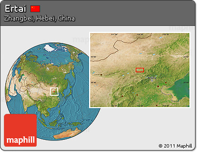 Satellite Location Map of Ertai