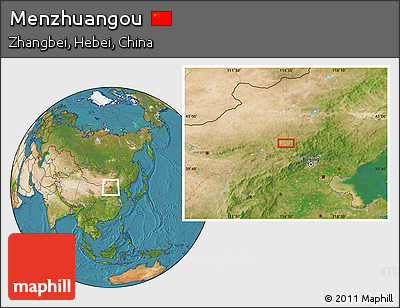 Satellite Location Map of Menzhuangou