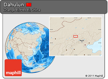 Shaded Relief Location Map of Dahulun