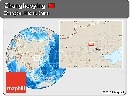 Shaded Relief Location Map of Zhanghaoying