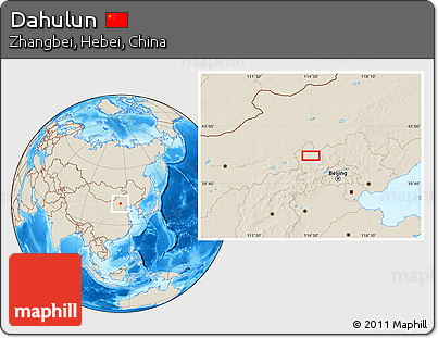 Shaded Relief Location Map of Dahulun