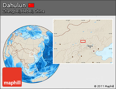Shaded Relief Location Map of Dahulun