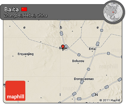Shaded Relief Map of Baita