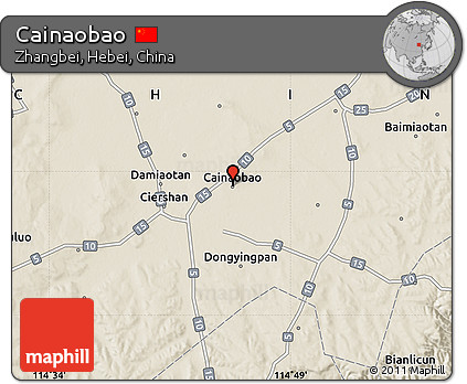 Shaded Relief Map of Cainaobao