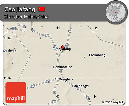 Shaded Relief Map of Caojiafang