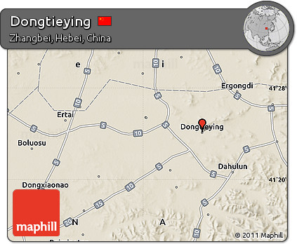 Shaded Relief Map of Dongtieying