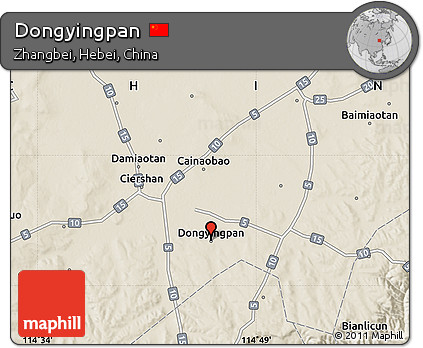 Shaded Relief Map of Dongyingpan