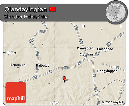 Shaded Relief Map of Qiandayingtan