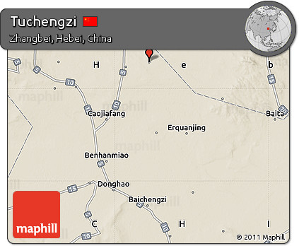 Shaded Relief Map of Tuchengzi