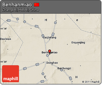 Shaded Relief Map of Benhanmiao